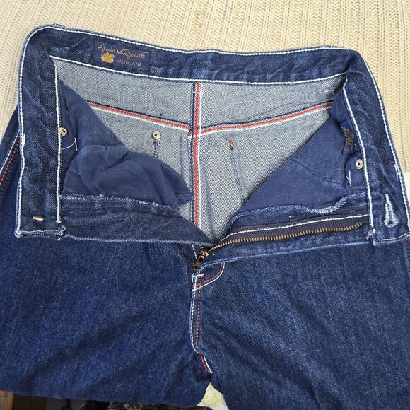 Vintage 70s Gloria Vanderbilt by Murjani Iconic Red White Stitch Dark Wash Jeans - Picture 15 of 16